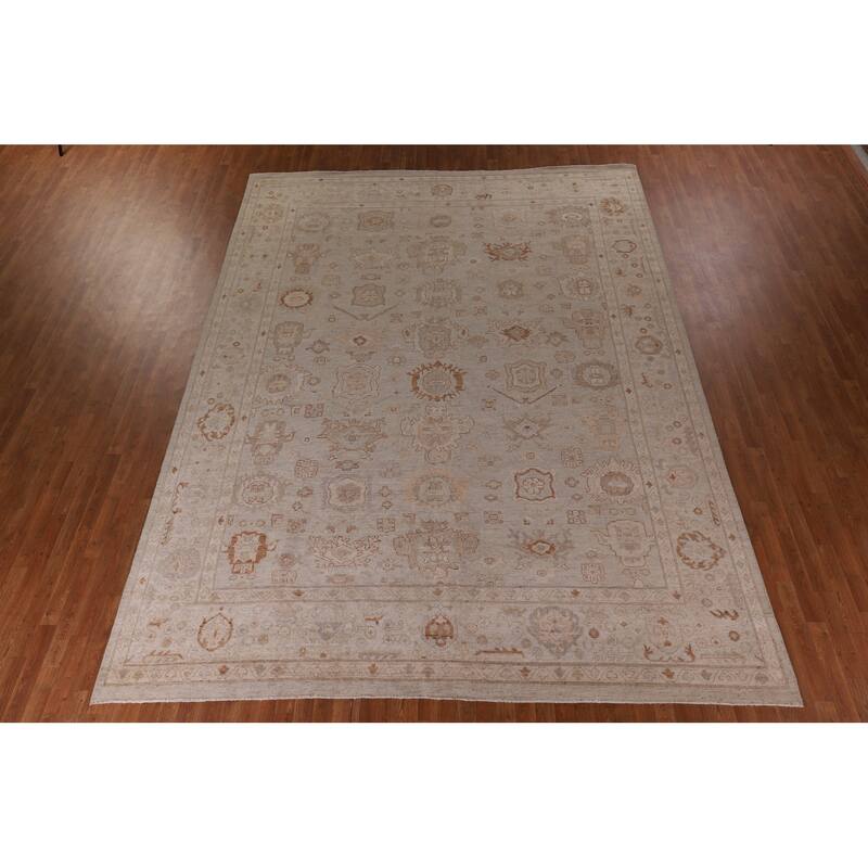 Vegetable Dye Oushak Large Area Rug Handmade Wool Carpet - 10'1" x 13'9"