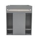 preview thumbnail 10 of 13, Gray Full Pine Wood Loft Bed w/ Wardrobes, 2-Drawer Desk w/ Cabinet