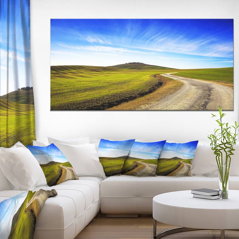 Designart "Rural Road and Olive Trees Uphill" Landscape Print Wall