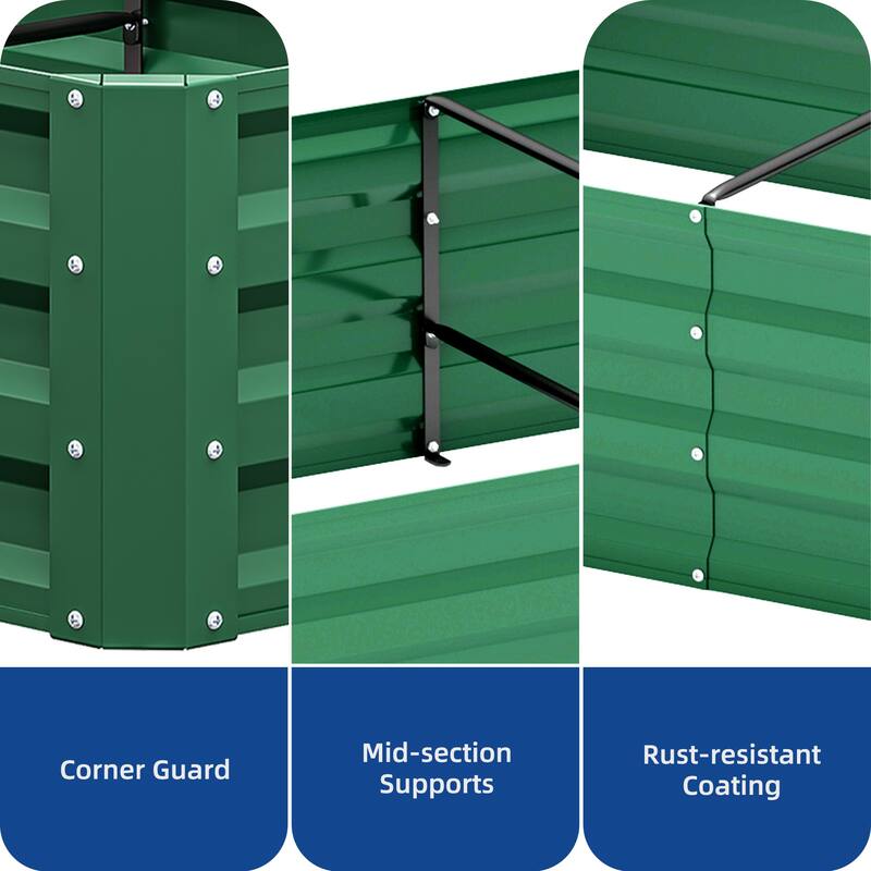 Moasis Outdoor Metal Raised Garden Bed with Gloves