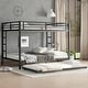preview thumbnail 20 of 22, Black Metal Bunk Bed with Twin Size Trundle