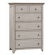 preview thumbnail 2 of 4, Farmhouse Reimagined Antique White with Chestnut 5 Drawer Chest