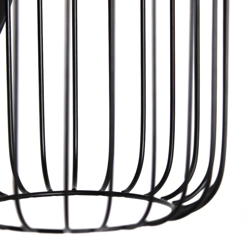 Industrial Cage Wall Sconce - Black Uplight Downlight - Vanity, Entryway, Hallway Lighting Fixture - 10.5
