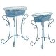 preview thumbnail 27 of 37, SAFAVIEH Hendrick Victorian Scroll Iron Outdoor Planter Set of 2.