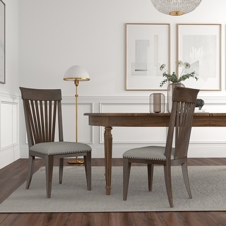 Roundhill Furniture Grant Nailhead Trim Dining Chairs, Set of