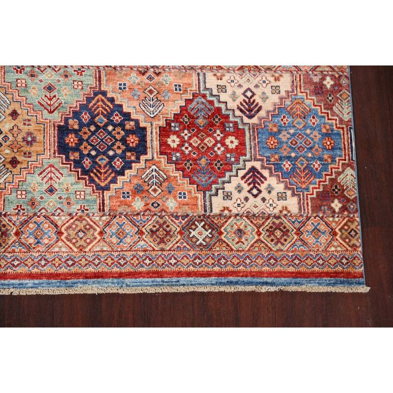 Vegetable Dye Super Kazak Oriental Wool Area Rug Hand-knotted Carpet - 6'7" x 9'8"