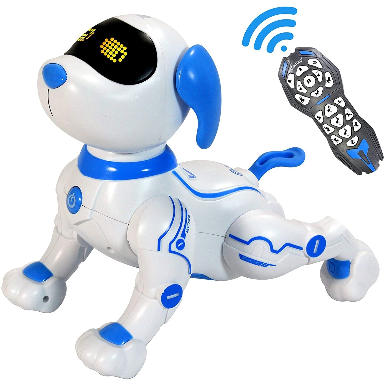 Contixo R3 Robot Dog Walking Pet Robot Toy Robots for Kids Remote Control Interactive Dance Voice Command Boys Girls Blue