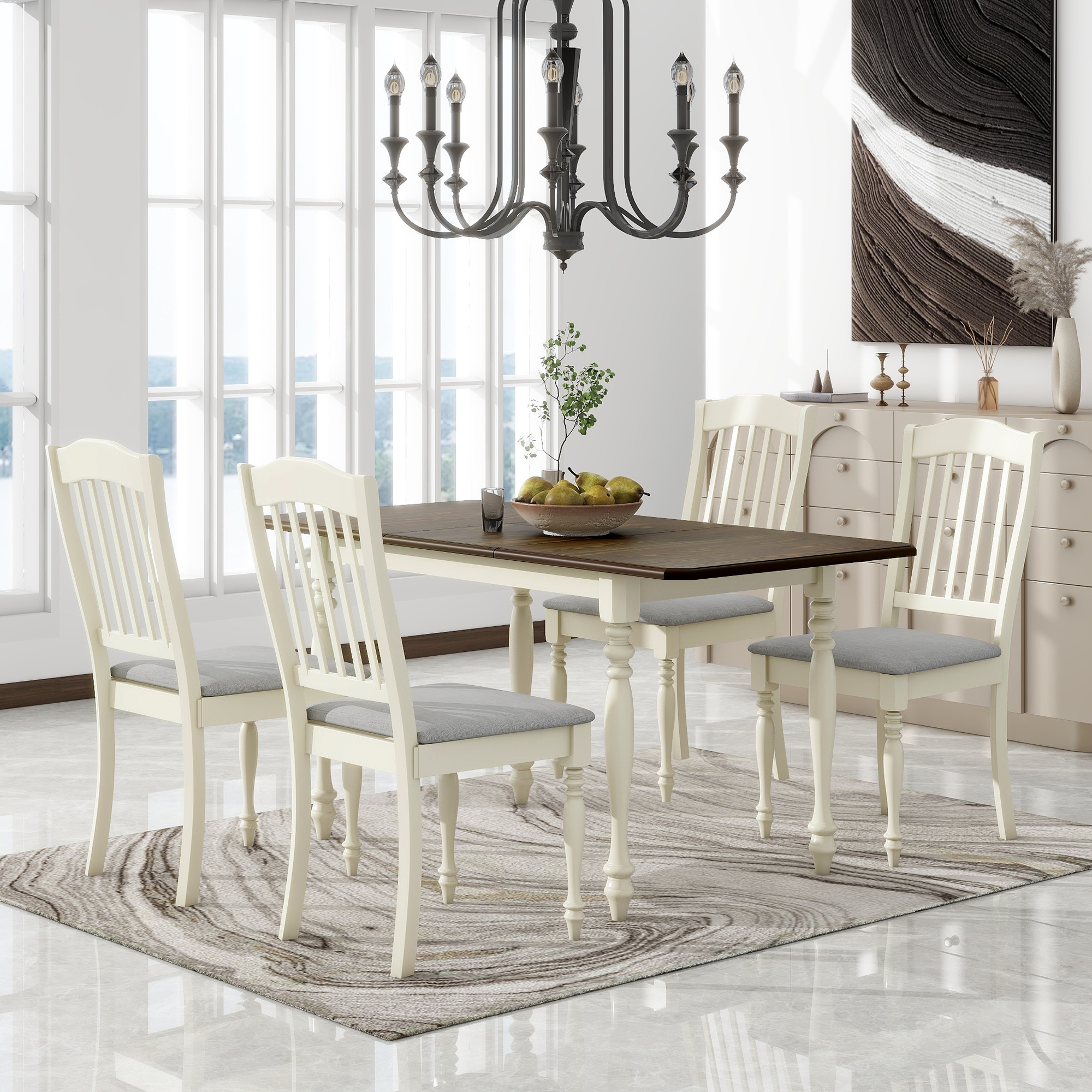 Roundhill furniture birmingham butterfly deals leaf dining table set