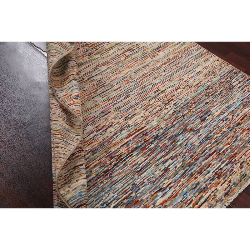 Contemporary Gabbeh Kashkoli Wool Area Rug Hand-knotted Bedroom Carpet - 5'3" x 7'7"