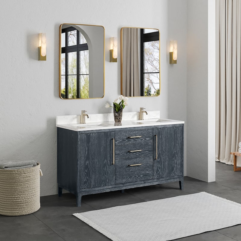 Miseno MV-NM-GARA60M-GWT Gara 60" Free Standing Double Basin Vanity