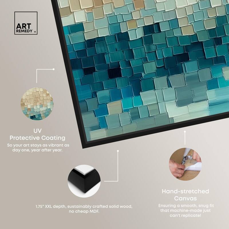 Pixelated Sea II Canvas by Art Remedy