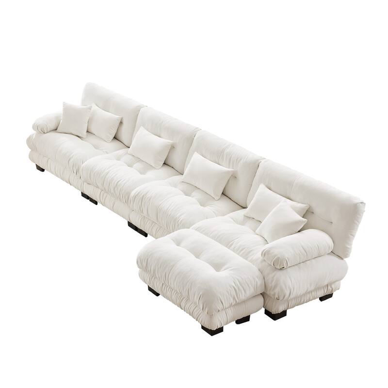 Free Combination Modular Chenille Sectional Sofa Comfy Cloud Couch for Living Room