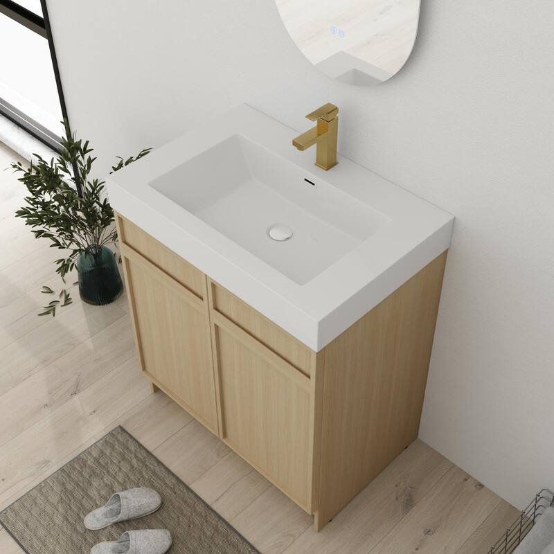 Bathroom Vanity With Sink In 24/30/36 Inch, Freestanding Bathroom Vanity With Soft Close Door and Adjustable Shelf