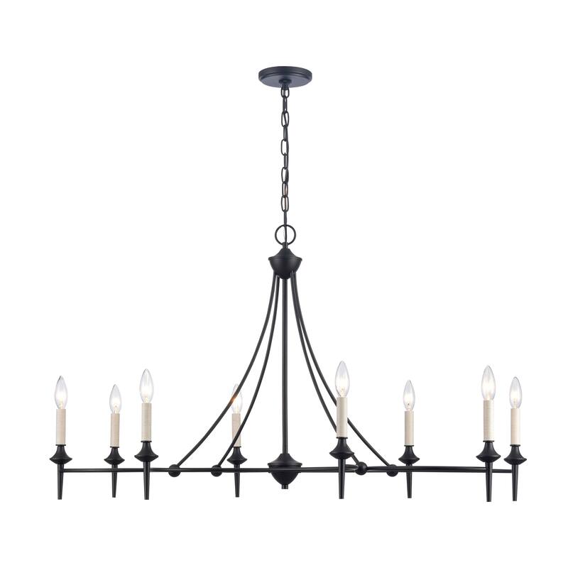 Elk Home Solomon Matte Black Metal 6 Light Chandelier