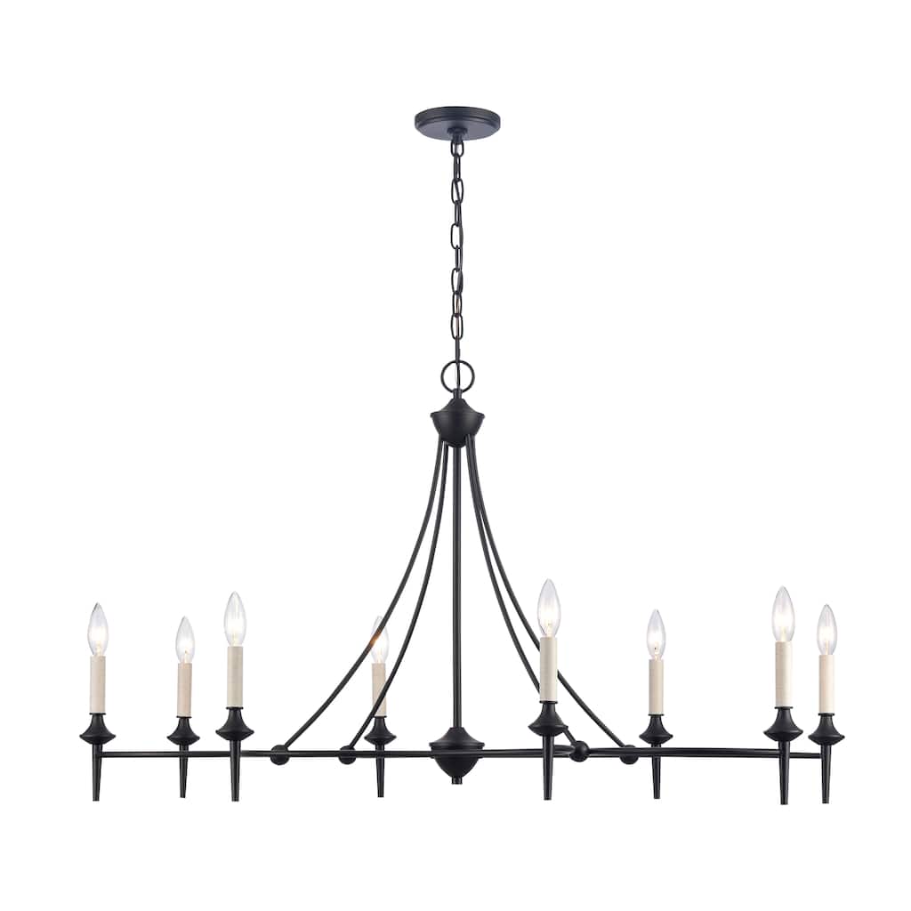 Elk Home Solomon Matte Black Metal 6 Light Chandelier
