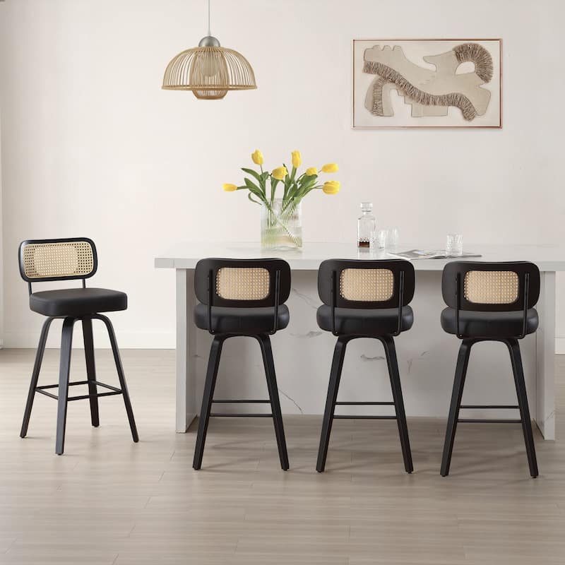 26"/29" Swivel Counter/Bar Stools with Black Bentwood Legs