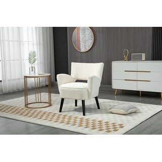 Upholstered Fabric Accent Arm Chair with Solid Wood Legs - Bed Bath ...