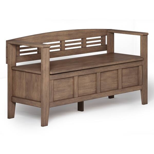 Wyndenhall Chandler Solid Wood 48 Inch Wide Rustic Entryway Storage Bench 48 X 17 X 25 2 48 X 17 X 25 2 Overstock 9088917