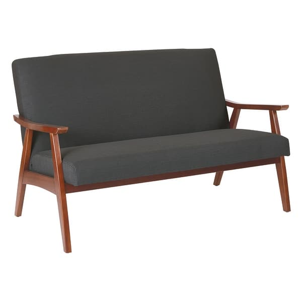 slide 2 of 24, Carson Carrington Karkkila Mid-Century Settee Loveseat charcoal