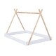 preview thumbnail 15 of 14, Full Size Tent Floor Bed with Triangle Structure, Black+Brown