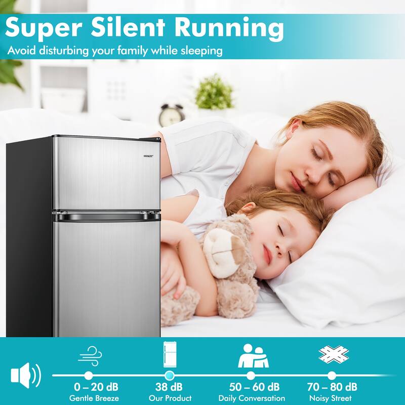 Costway 3.2 Cu.Ft Mini Refrigerator with Freezer Compact Fridge with - See Details