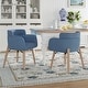 preview thumbnail 18 of 23, Modern Upholstered Solid Wood Dining Chair With Arms (Set of 2) Blue