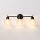 preview thumbnail 31 of 37, Rennnsan 3-Light Modern Linear Dome Glass Bathroom Vanity Light/ Black, Chrome, Brass Wall Lighting over Mirror