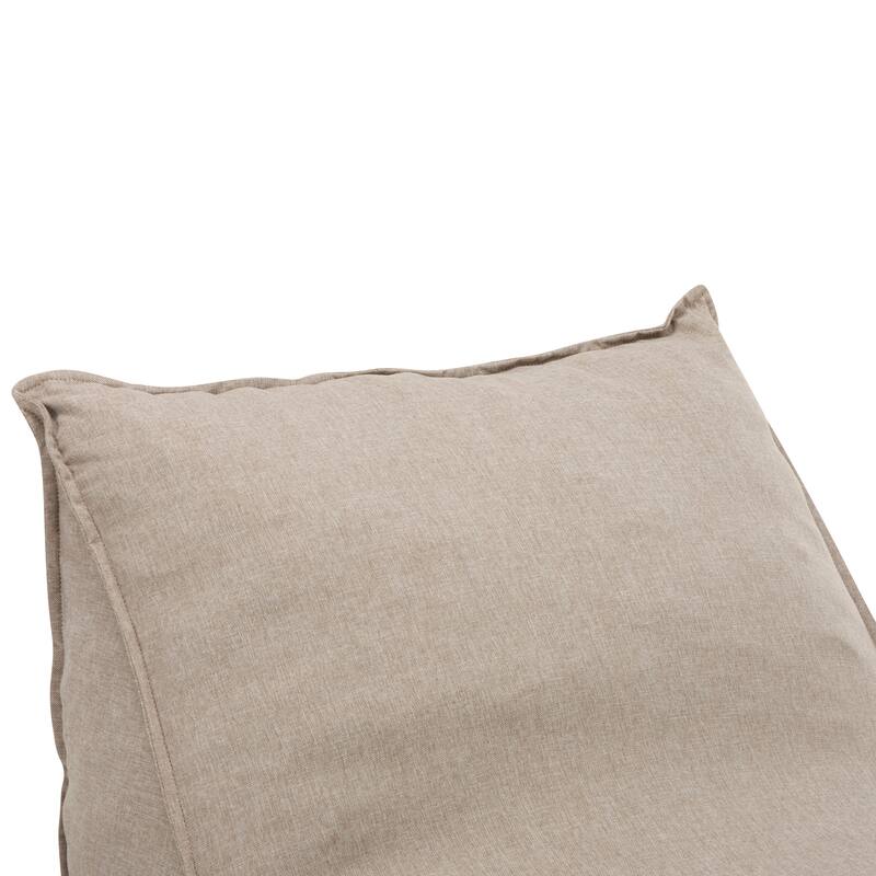 Roomfitters Perry Outdoor Bean Bag Lounge Chair with Water Repellent Fabric, Half Length Design, Beige
