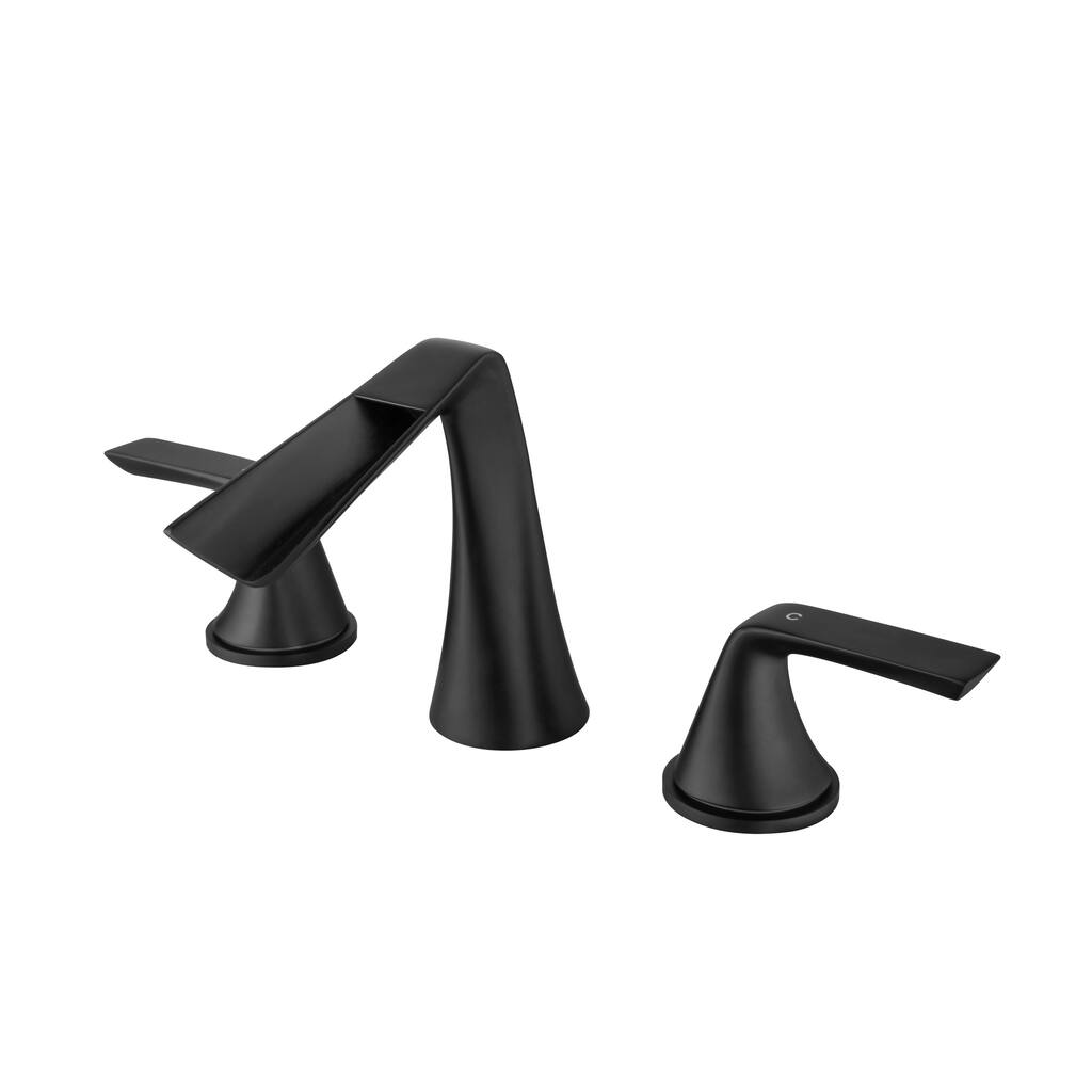 Modern Design Matte Black Widespread Bathroom Faucet with Two Handles