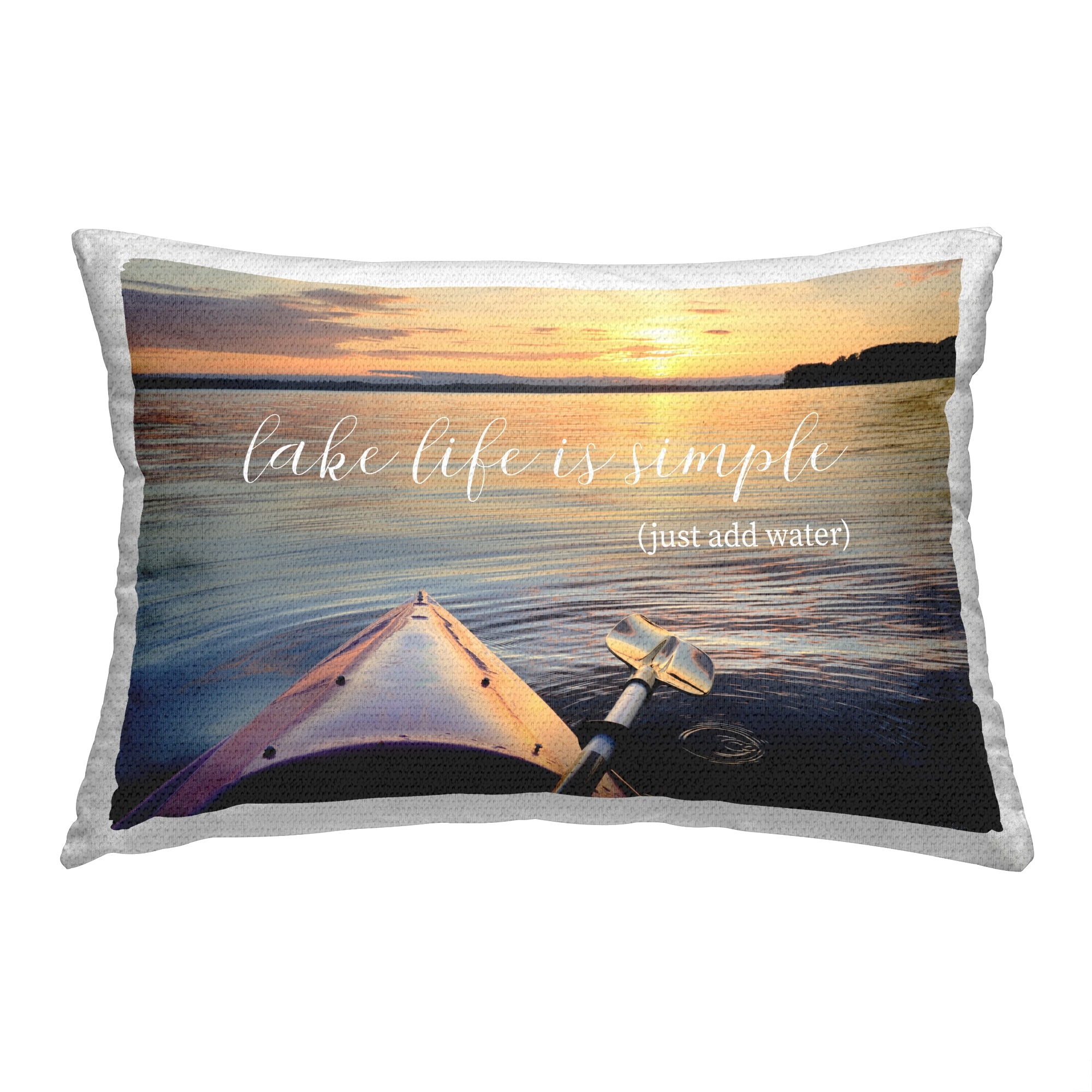 Stupell Lake Life Phrase Scenery Printed Outdoor Throw Pillow Design by Lori Deiter