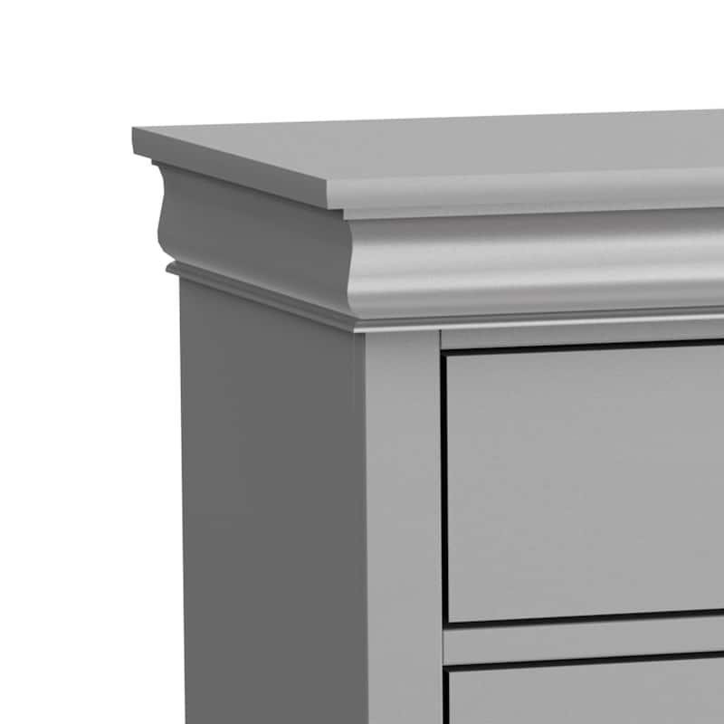 48" Tall Modern Gray Solid Wood 5-drawer Storage Chest