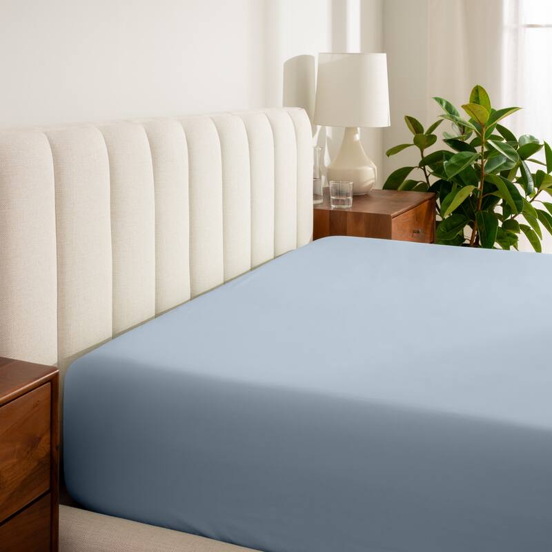 Bare Home Organic Cotton Percale Fitted Bottom Sheet