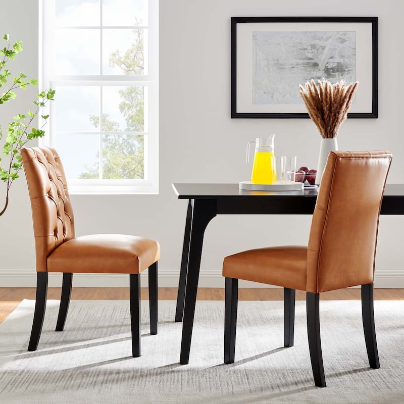 Duchess Dining Chair Vinyl Set of 2 - Tan