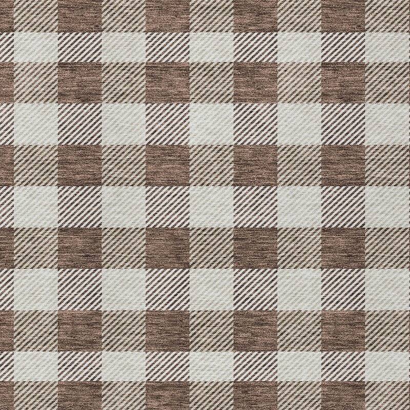 HomeRoots Plaid Transitional Rectangle Outdoor Rug