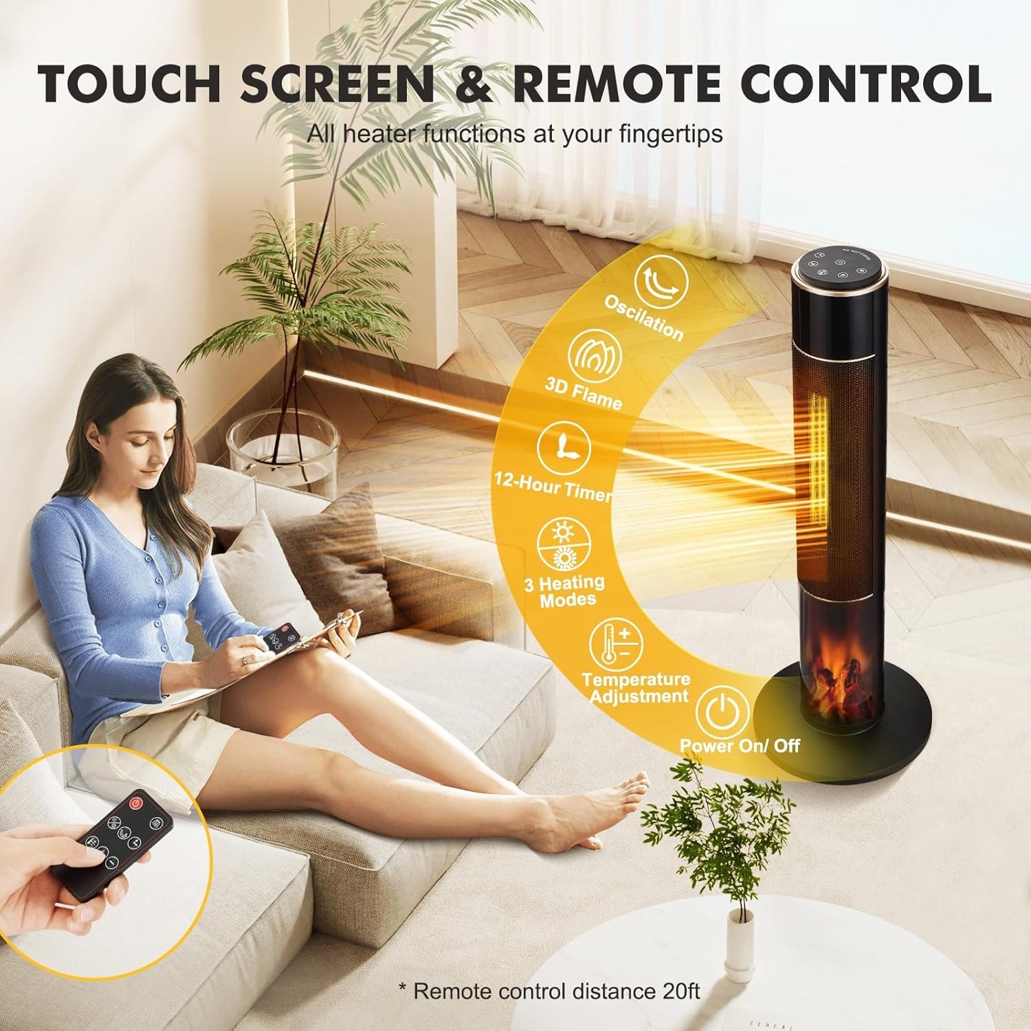 Stand Maxkon Infrared Heater Electric Heaters Infrared Tower