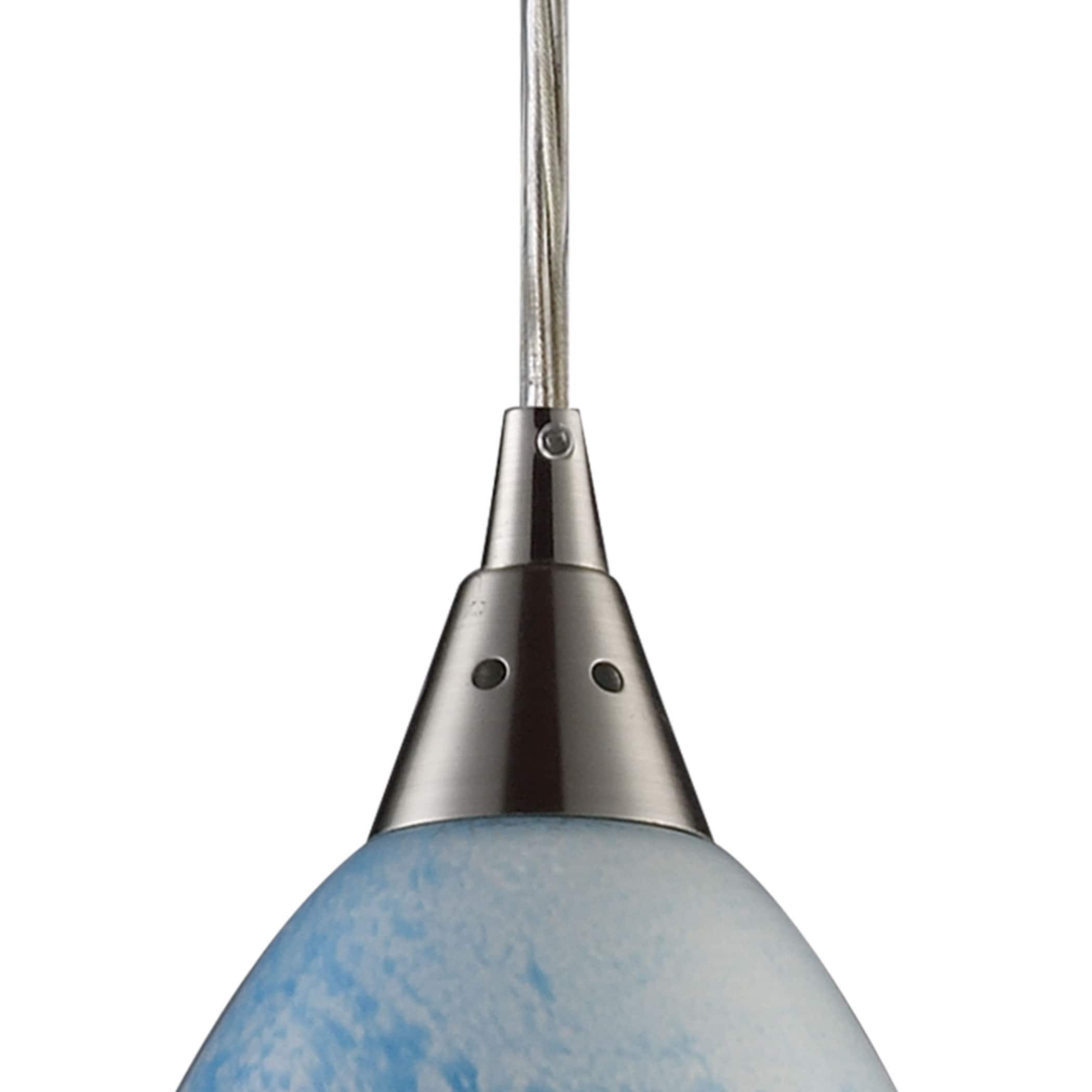 Geologic 1-Light Mini Pendant in Satin Nickel with Multi-colored