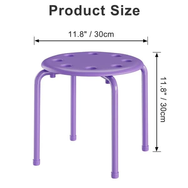dimension image slide 2 of 5, Stacking Stools Portable with Metal Frame Stack Nesting Stools ColorfulStackable Bar Stools Chairs (Set of 6 or 8)