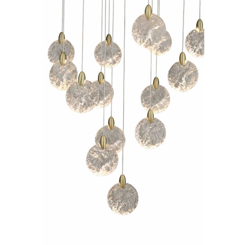 Artcraft Snowflake Chandelier - Matte Black with Satin Brass Accent