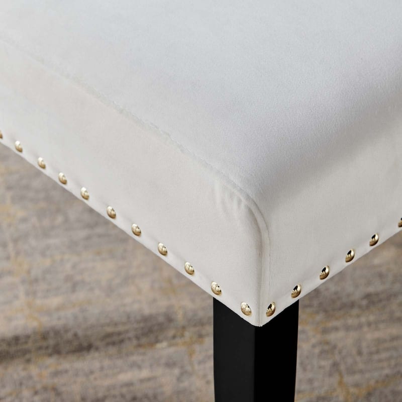 Silver Orchid Lind Velvet Nailhead Trim Dining Side Chairs (Set of 2)