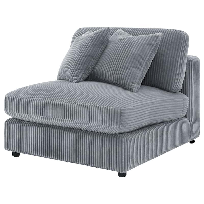Blaine Contemporary Upholstered Armless Chair Fog