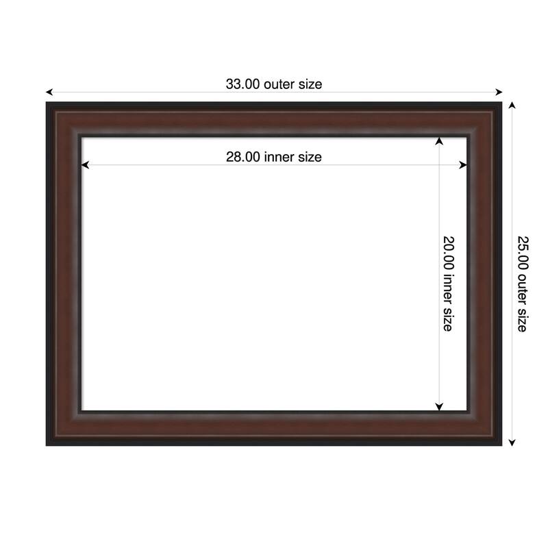 Amanti Art Harvard Walnut Framed Dry Erase Magnetic Board - 33 x 25 in
