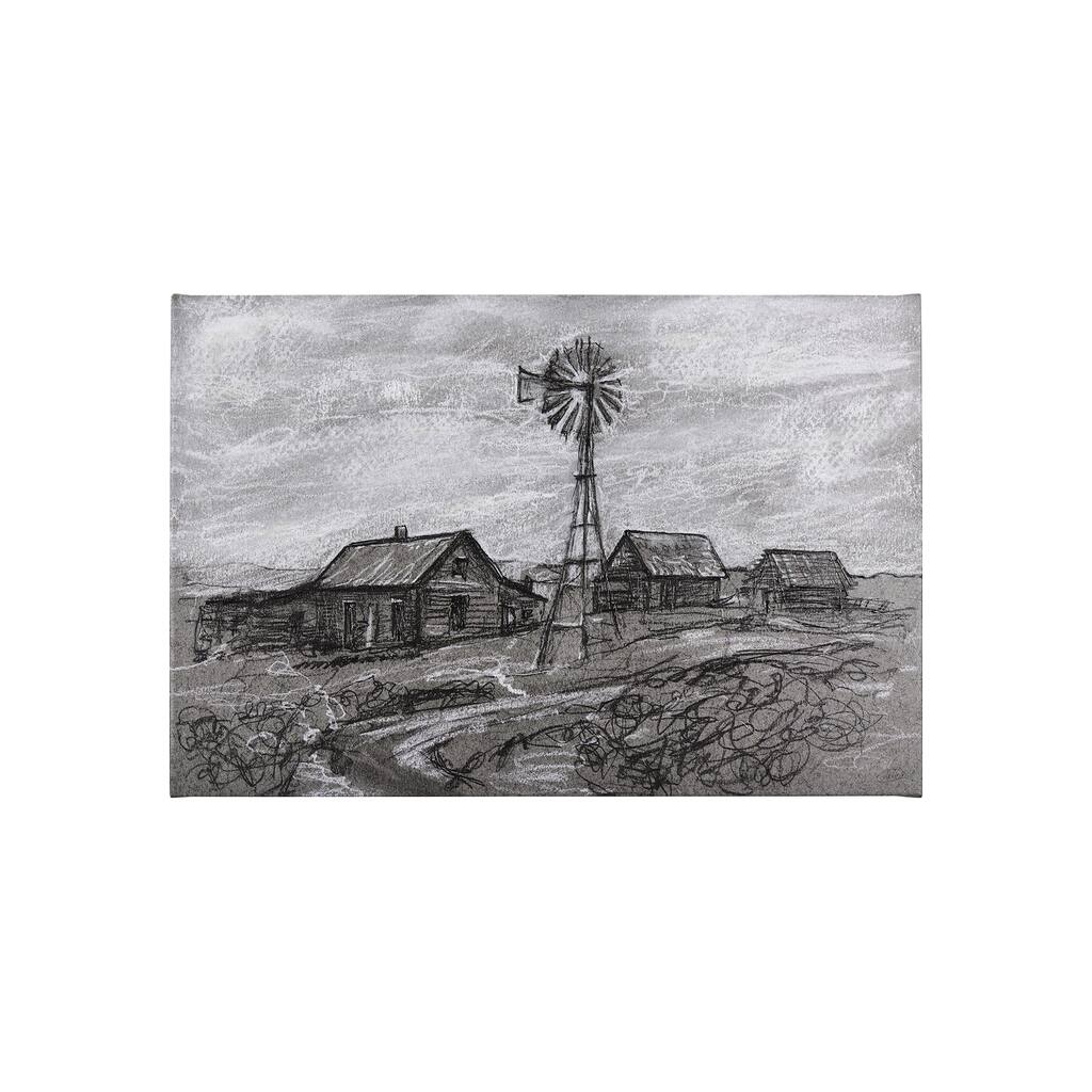 Farm View Sketch I (45 x 30) Canvas Art Print