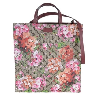 Shop Gucci Women&#39;s 450950 GG Supreme Blooms Floral Crossbody Purse Tote - Beige/Brown - Free ...