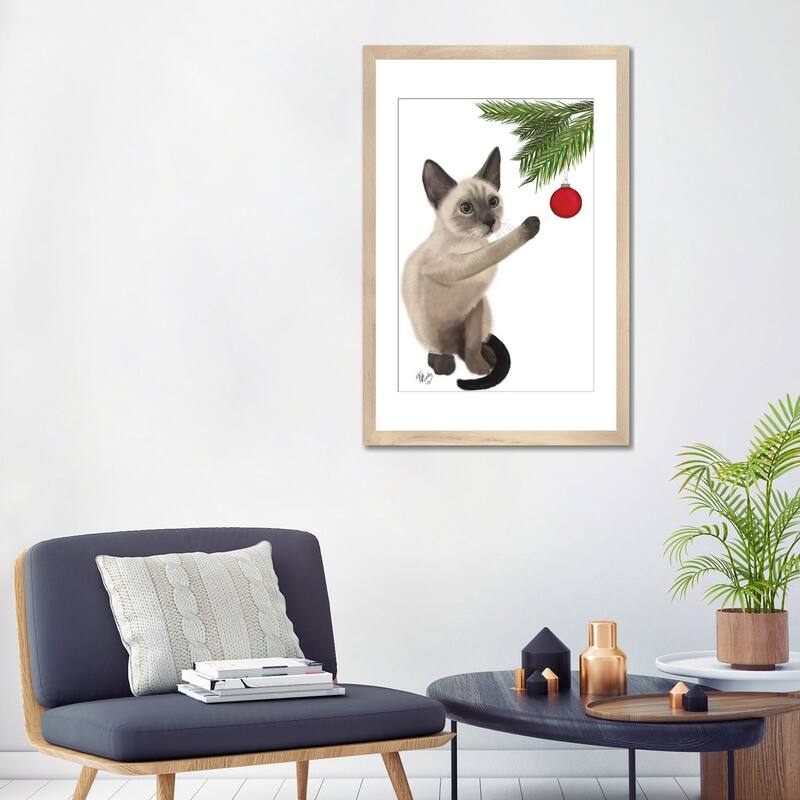 iCanvas "Siamese Cat and Bauble" by Fab Funky
