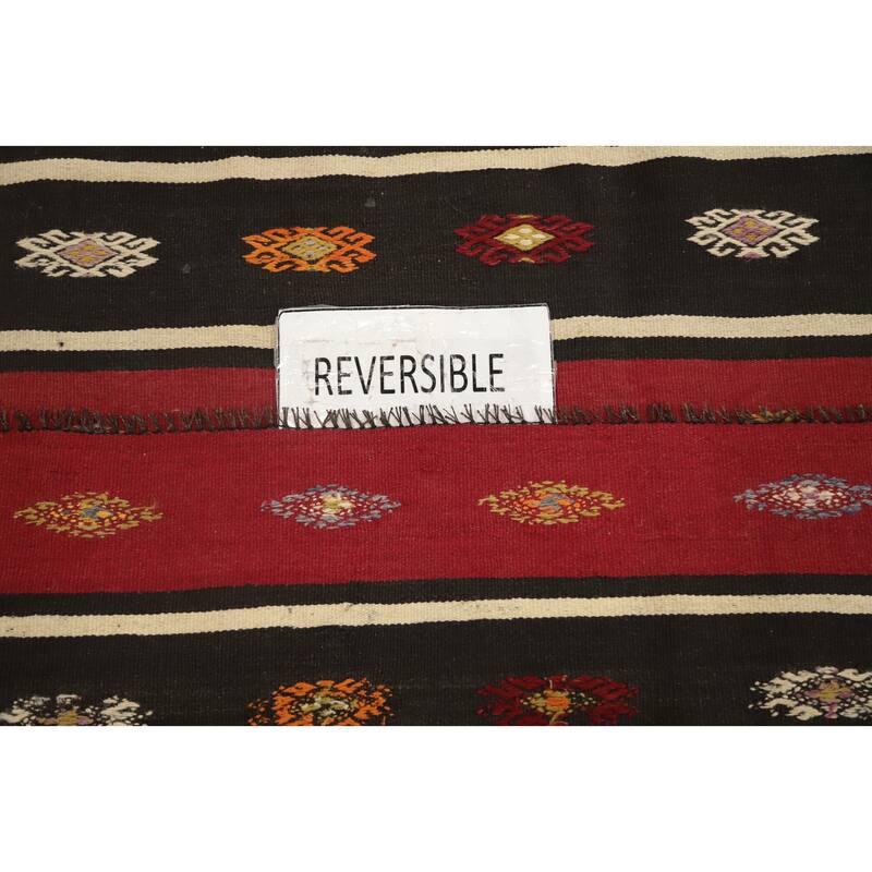 Hand Woven Oriental 100% Wool Carpet Southwestern Tribal Multi-Colored Kilim Area Rug - 9' 0'' X 5' 0''