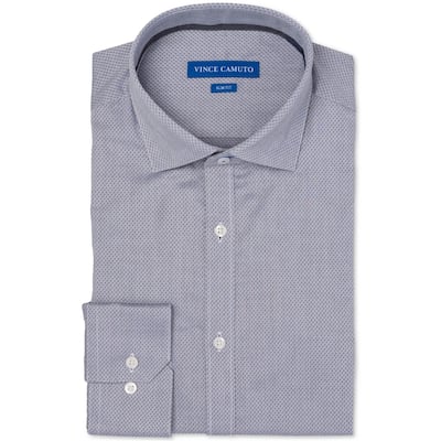 Vince Camuto Mens Mini Diamond Button Up Dress Shirt