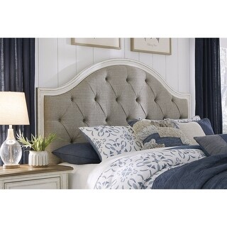 Signature Design by Ashley Brollyn White/Gray King/California King Upholstered Panel Headboard