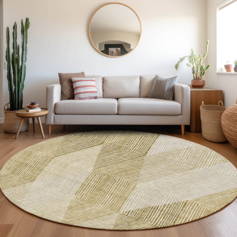 Premium Washable Super Soft Modern Fusion Mayfield Rug - Ivory - 8' x 8'