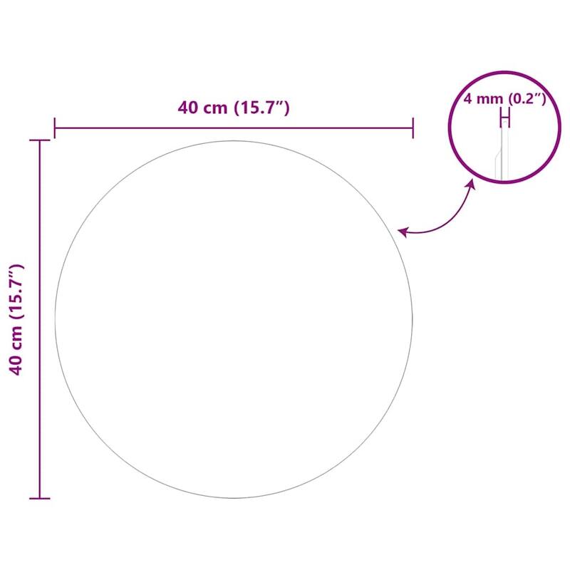 vidaXL Wall Mirror Square 15.75 x 15.75 in Tempered Glass