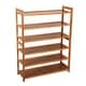 preview thumbnail 5 of 5, 6-Tier Wood Shoe Shelf Storage Organizer Free Standing Shoe Rack Shelves